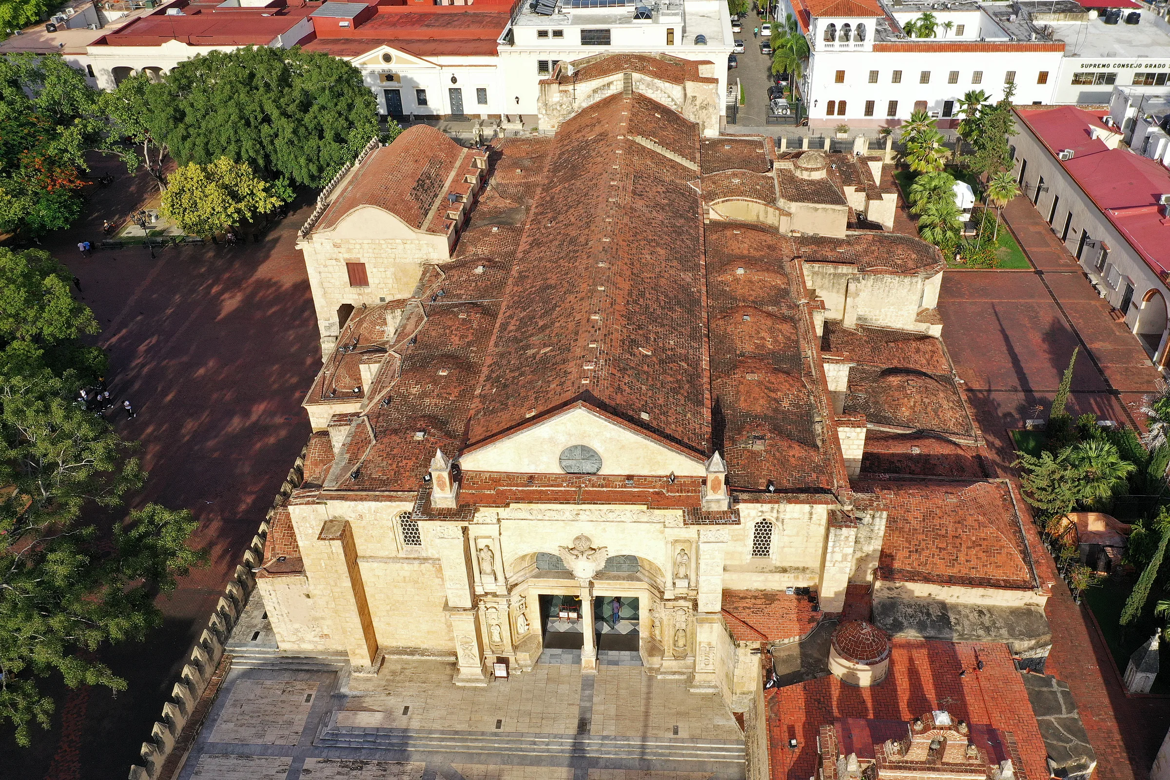 The Catedral Primada de América seen from above, with the old city around it