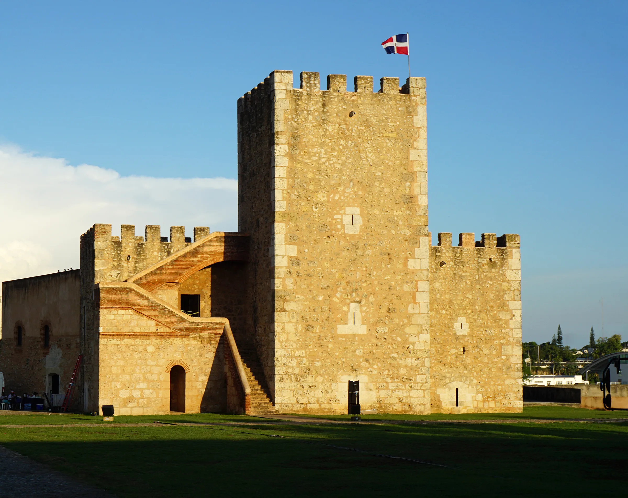 The Torre del Homenaje of the Fortaleza Ozama in late afternoon light
